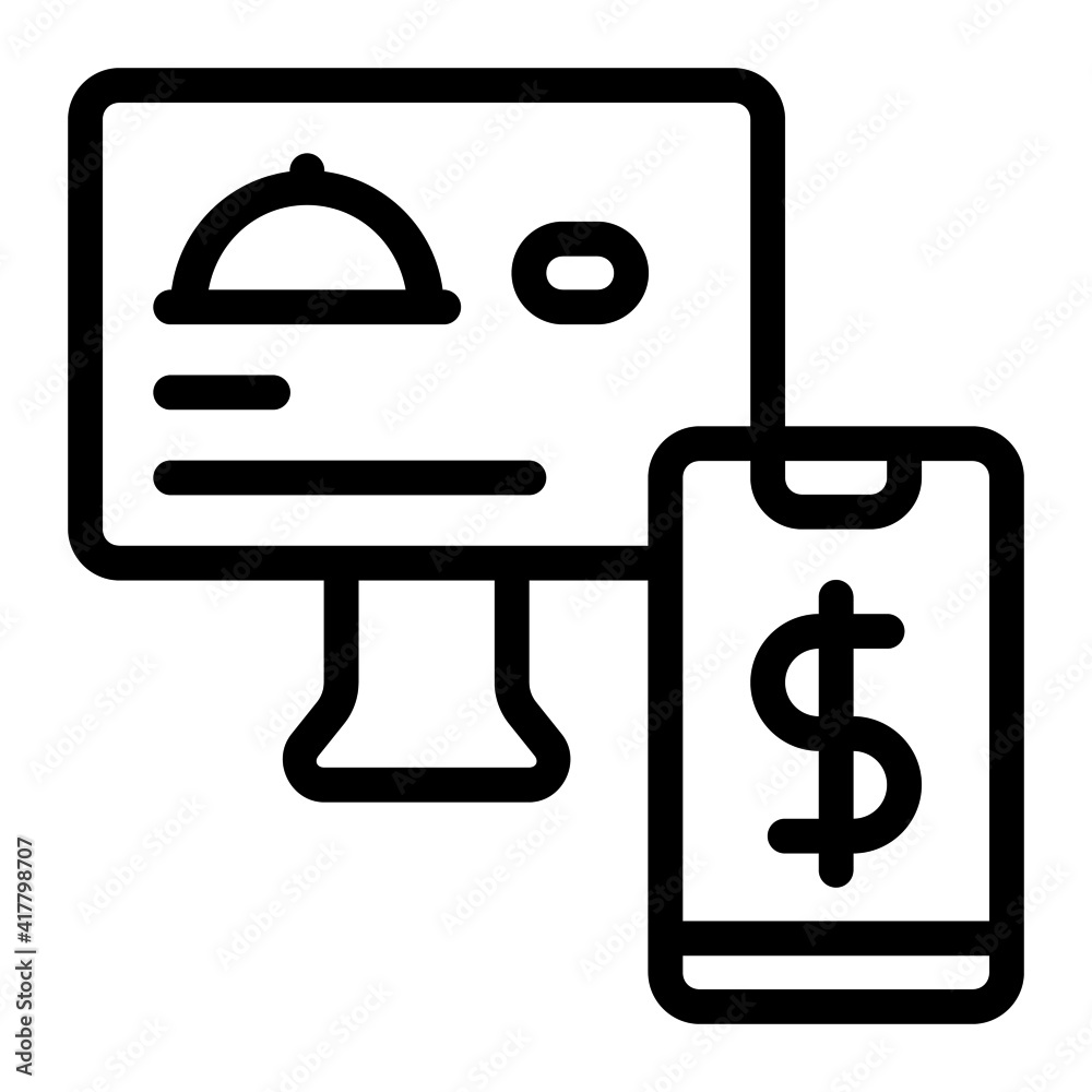 Online order icon with outline style. Suitable for website design, logo, app and UI. Online order icon with outline style. Suitable for website design, logo, app and UI.