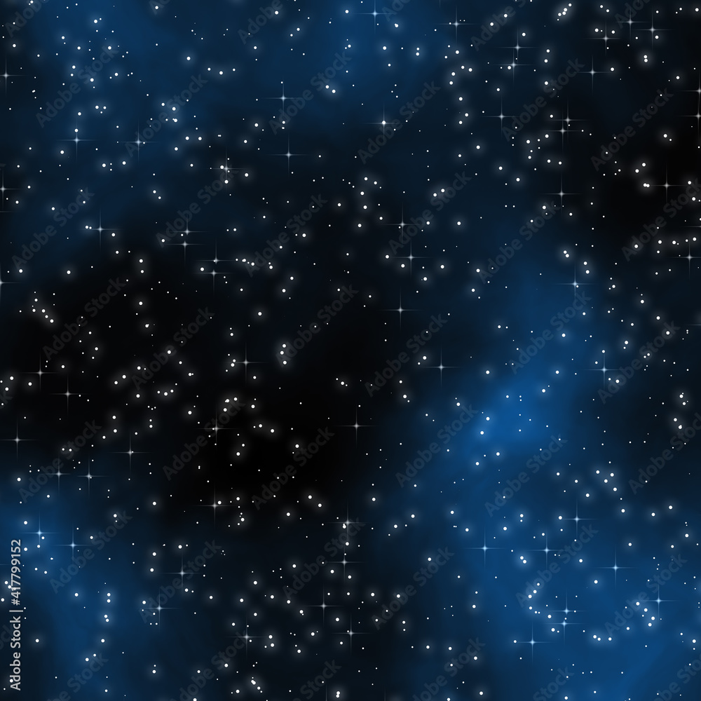 Seamless Starfield with Glowing Stars at Night Seamless Starfield with Glowing Stars at Night