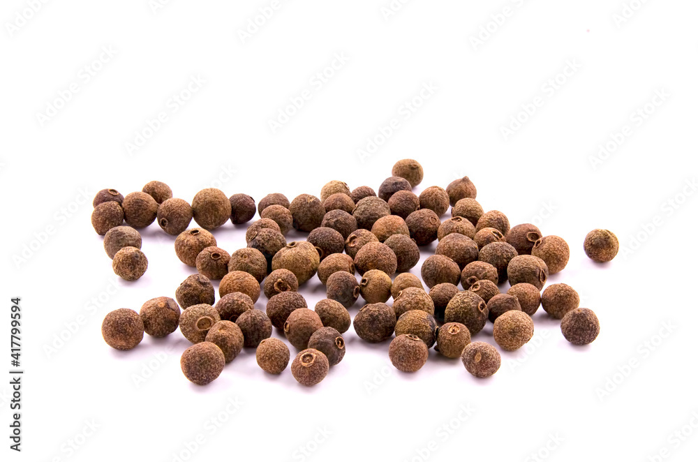 Pile of allspice isolated on white background. Pile of allspice isolated on white background.