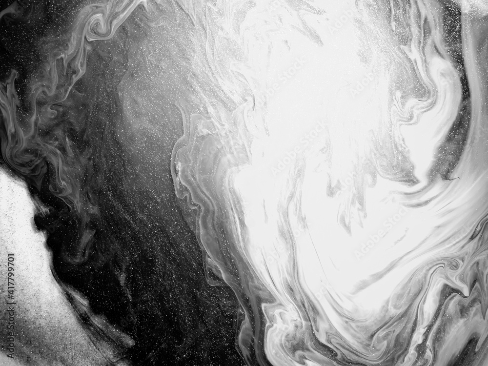 Black and white acrylic paint texture with abstract organic shapes for creative designs Black and white acrylic paint texture with abstract organic shapes for creative designs
