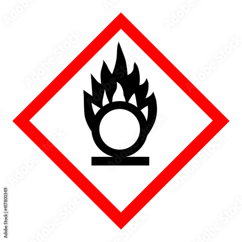 Oxidizing warning sign