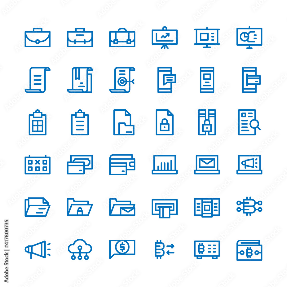business communication and money financial outline icons set, editable stroke business communication and money financial outline icons set, editable stroke