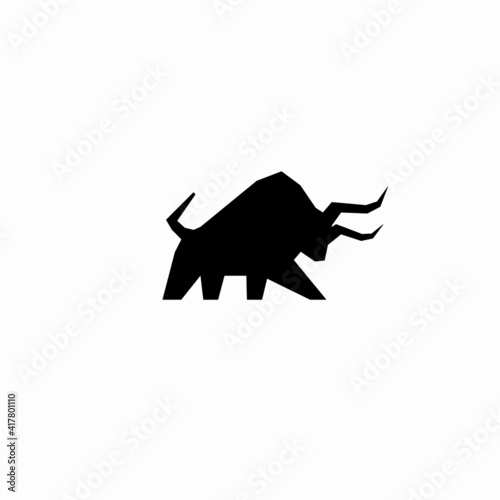 Elegance vector illustration of bull logo, 
buffalo cow ox bull logo design inspiration.