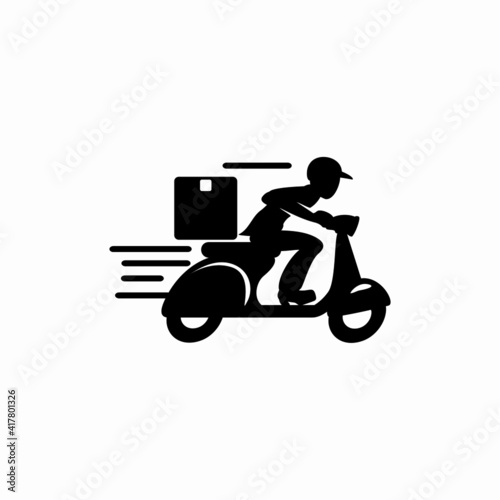 Delivery and Courier Motorbike Logo. Icon and Symbol Vector Template.
