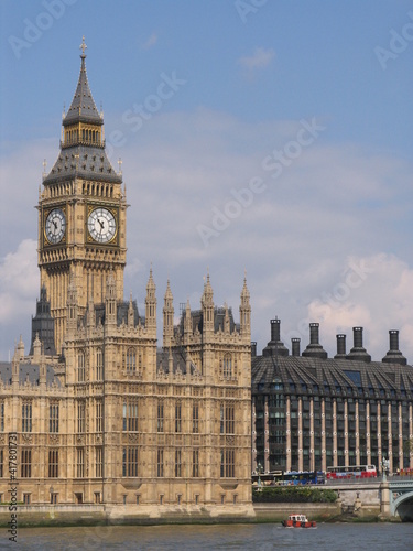 London  United Kingdom - March 25 2005  Westminster palace with the tower bell called Big Ben  in a sunny day.