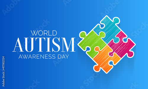 Vector illustration on the theme of World Autism awareness day observed each year on April 2nd across the globe.