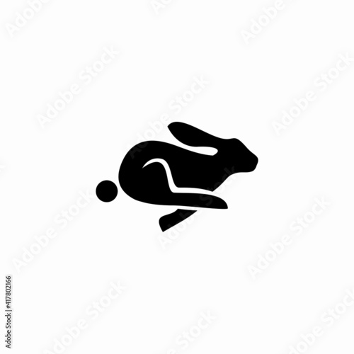 rabbit jump logo vector illustration
