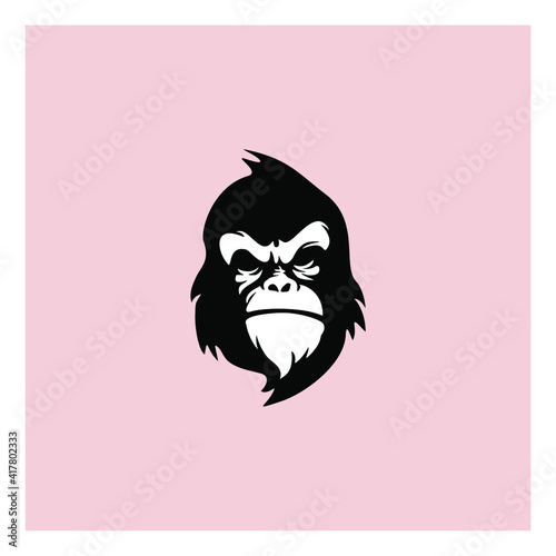 Cool ape Head Vector logo illustration