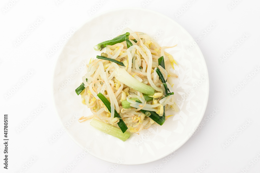 Bean sprouts on a white background Bean sprouts on a white background