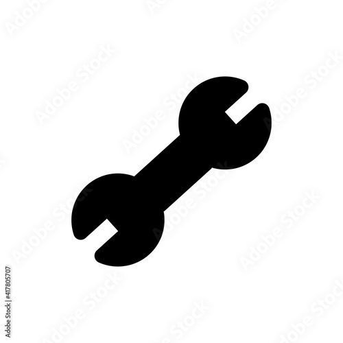 wrench icon solid style vector