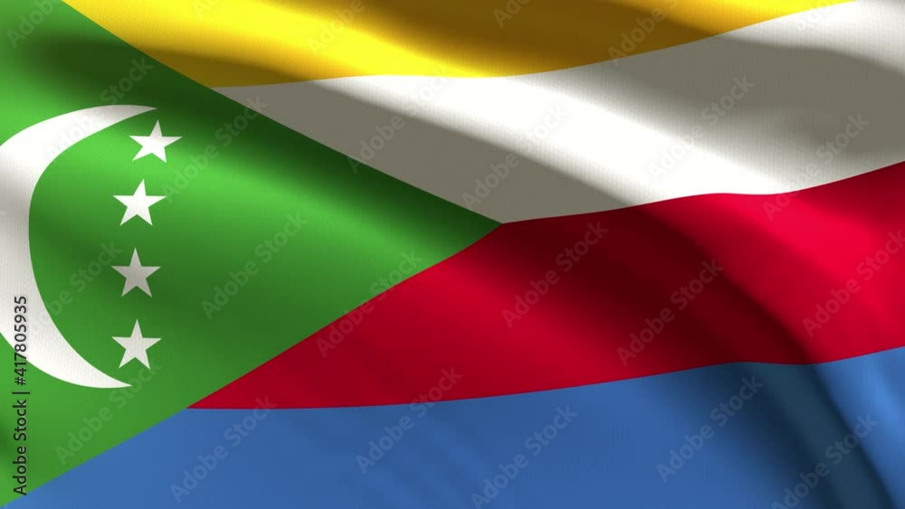 Comoros festive flag - loop animation Comoros festive flag - loop animation