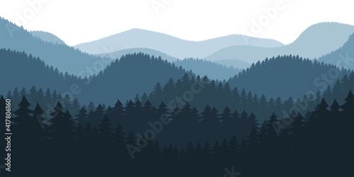 Fototapeta Naklejka Na Ścianę i Meble -  Forest landscape background vector design illustration
