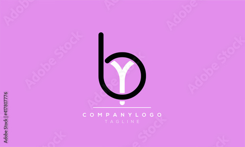 Abstract Letter Initial BY or YB Vector Logo Design Template