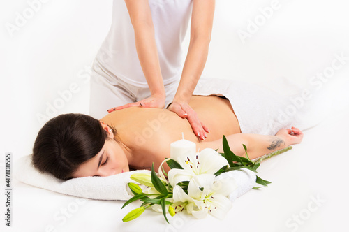 Beautiful young woman on spa massage. Spa concept