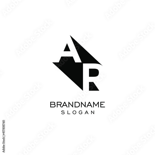AR letters. vector logo monogram alphabet minimalist design