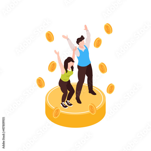 Golden Coins Rain Composition