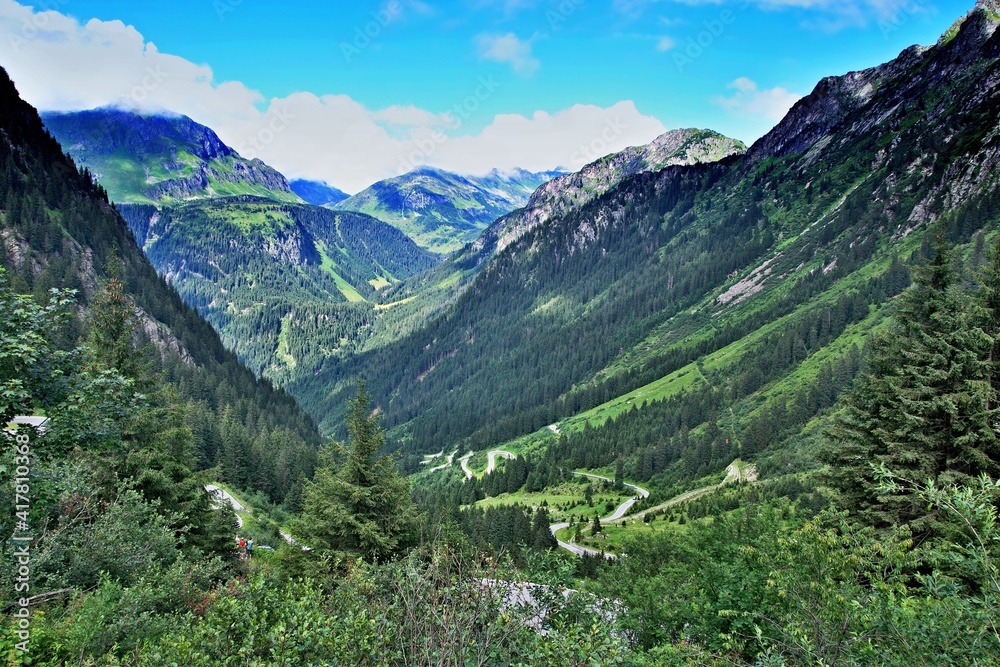 Austrian Alps-view on the road Silveretta Hochalpenstrasse