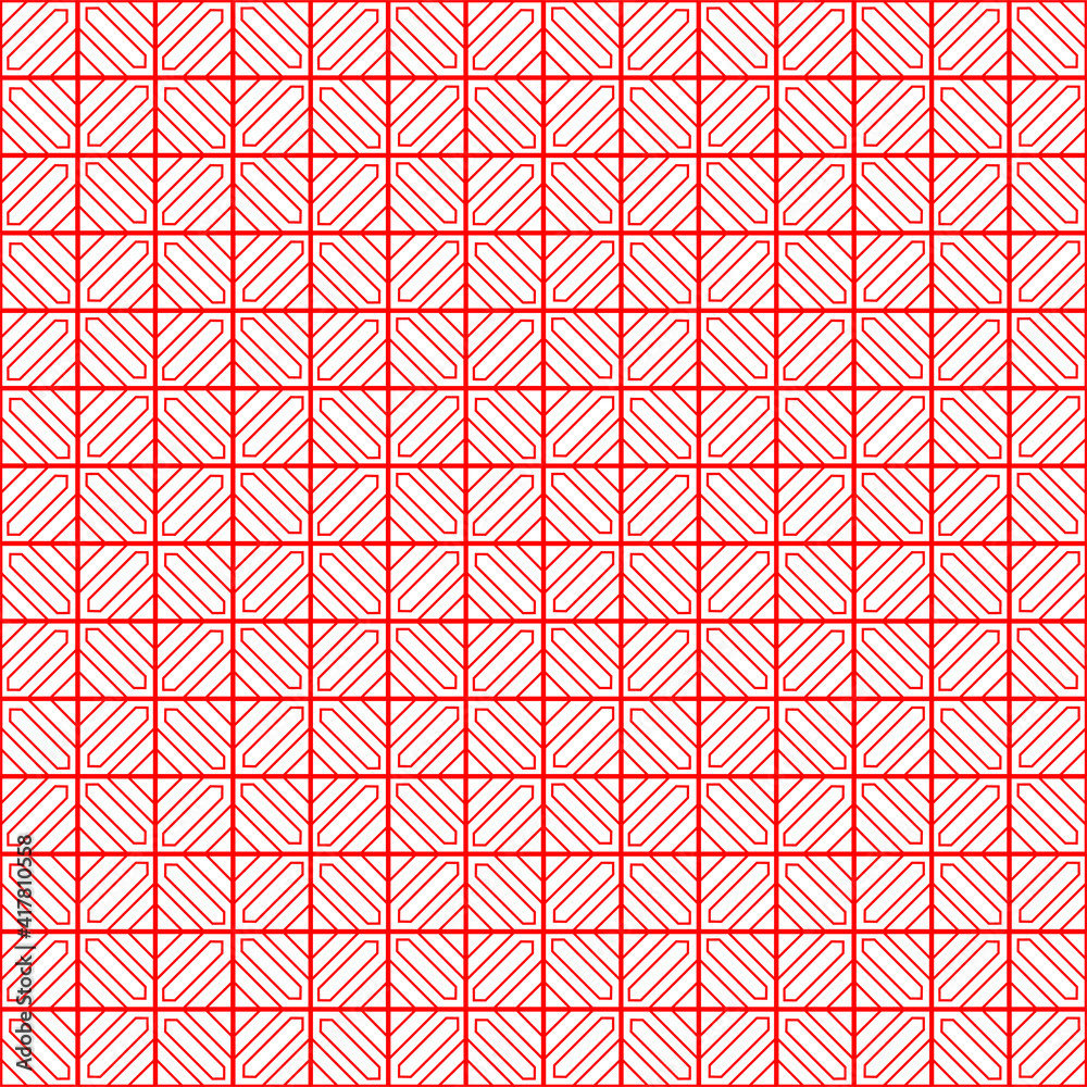 Abstract seamless pattern made with lines and shapes, striped red background Abstract seamless pattern made with lines and shapes, striped red background