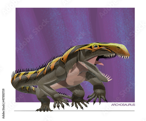 Archosaurus, an extinct Permian period predator photo