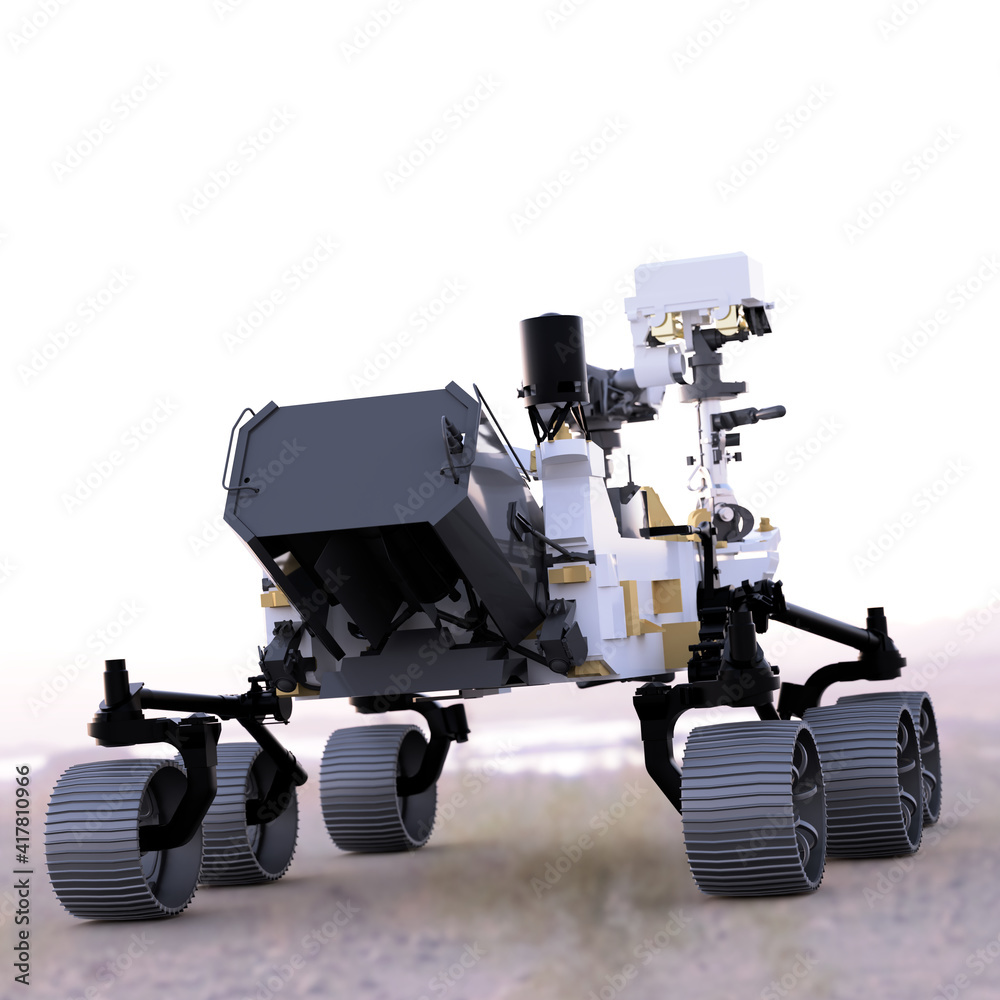 Naklejka premium Mars robot perseverance 3d rendered illustration