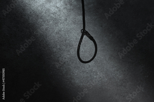 Canvastavla The gallows against the dark wall