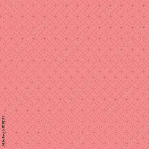 Abstract seamless pattern, geometric background made from circles, repeating elements, red wallpaper