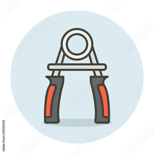 forearm hand grip Concept Vector color line Icon Design, Gym Fitness symbol on white background, Workout exercise equipment stock illustration