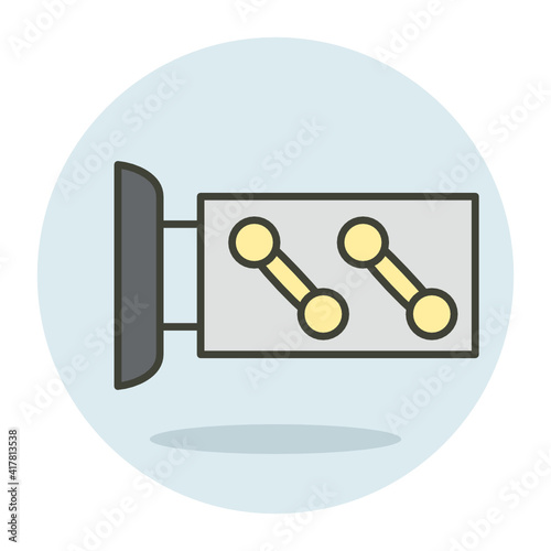 Wallmounted Fitness Club Hording Board  Concept Vector color line Icon Design, Gym Fitness symbol on white background, Workout exercise equipment stock illustration