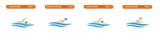 Set of Vector symbols depicting butterfly stroke, front crawl stroke, backstroke and breaststroke swimmers. Swimming pool icons. Sports activity in water sign. Isolated in white background.