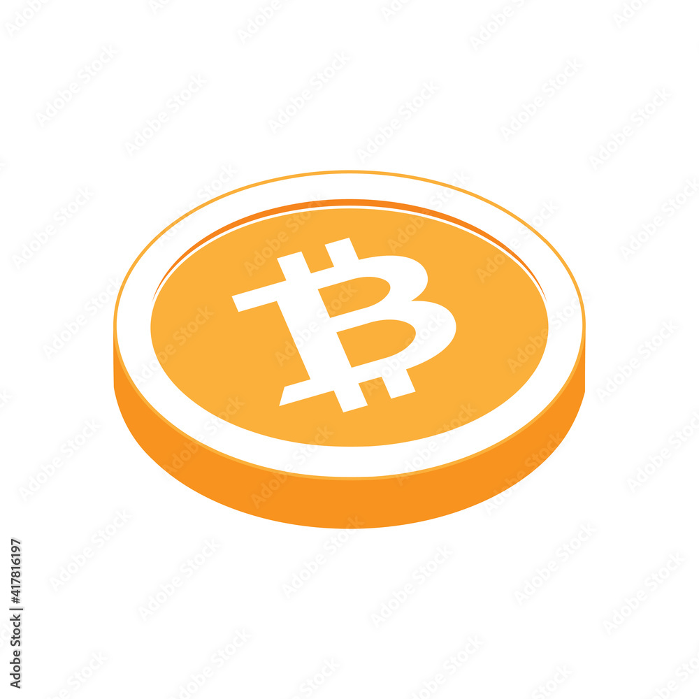 Obraz premium Simple illustration of bitcoin coin Concept of internet cryptocurrency