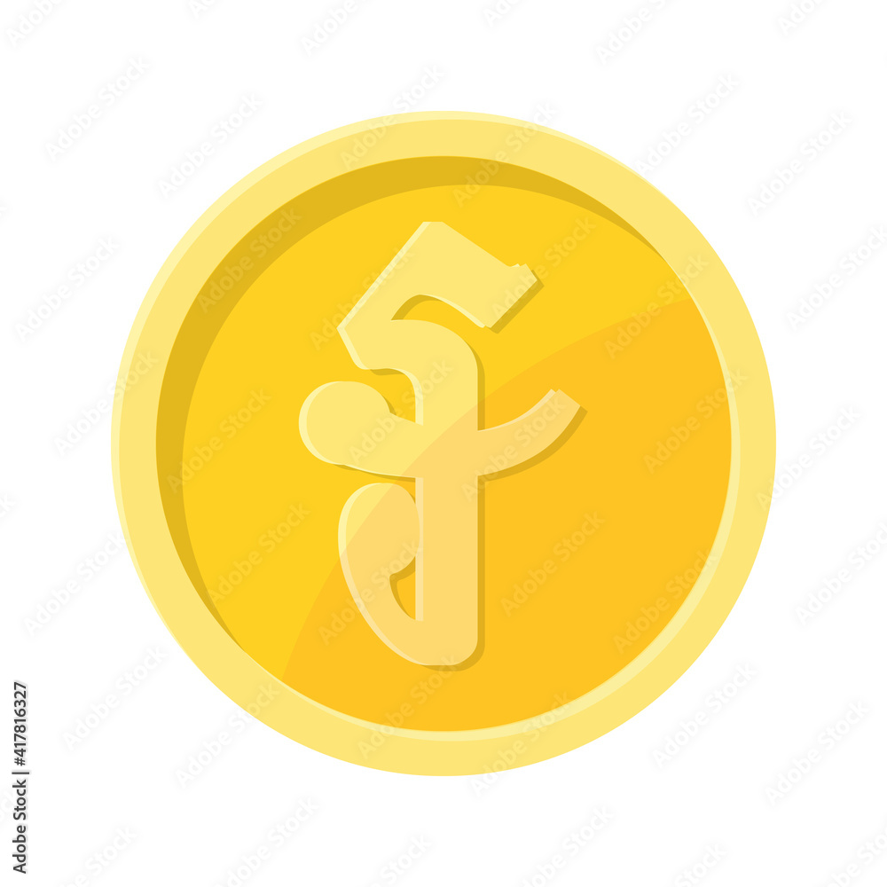 Simple illustration of Riel coin Concept of internet currency Simple illustration of Riel coin Concept of internet currency