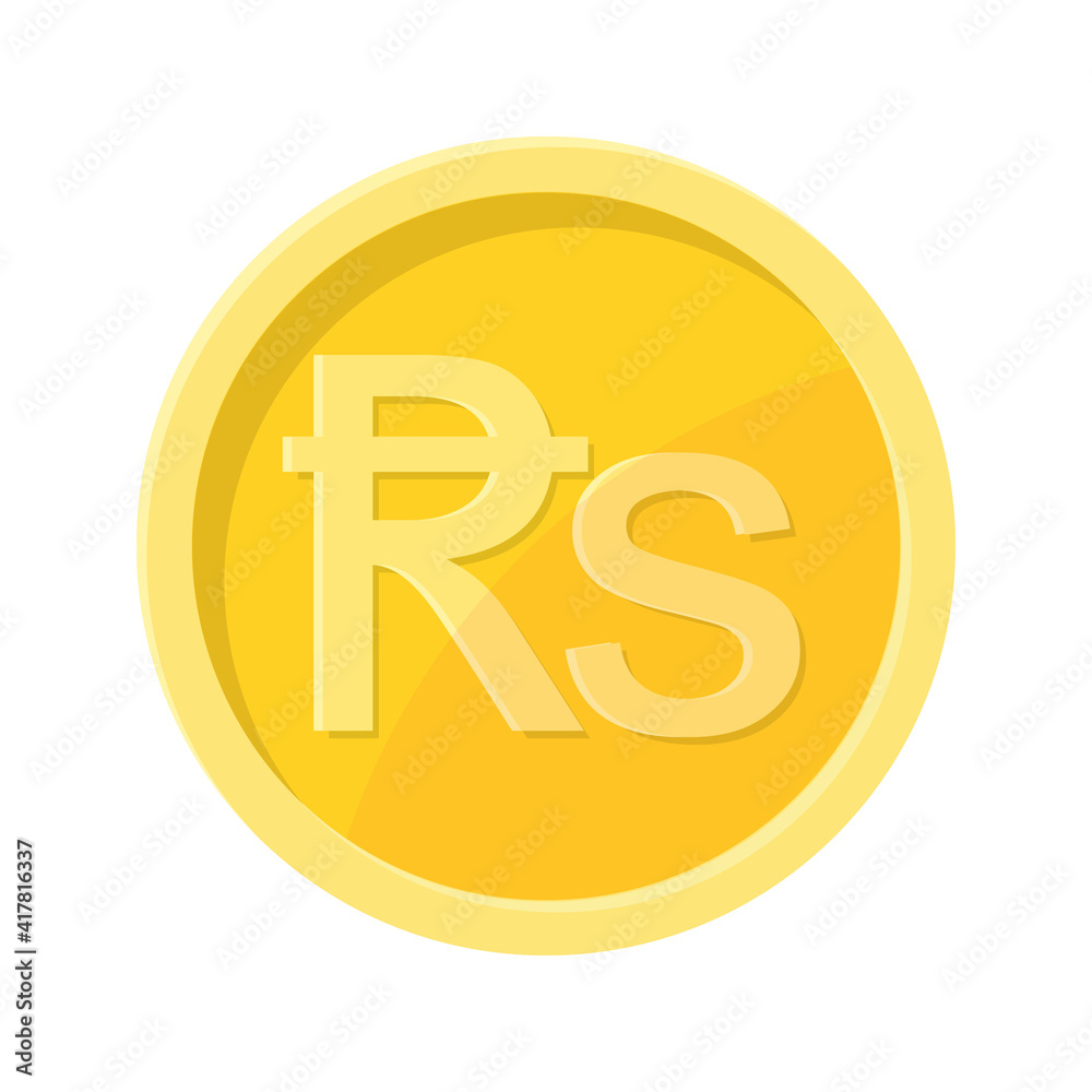 Simple illustration of rupee, coin Concept of internet currency Simple illustration of rupee, coin Concept of internet currency