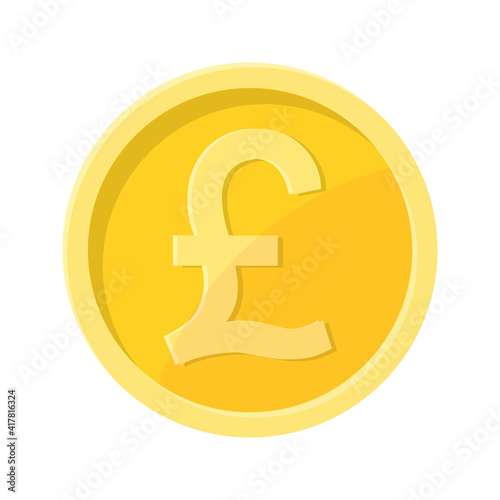 Simple illustration of Pound sterling coin Concept of internet currency