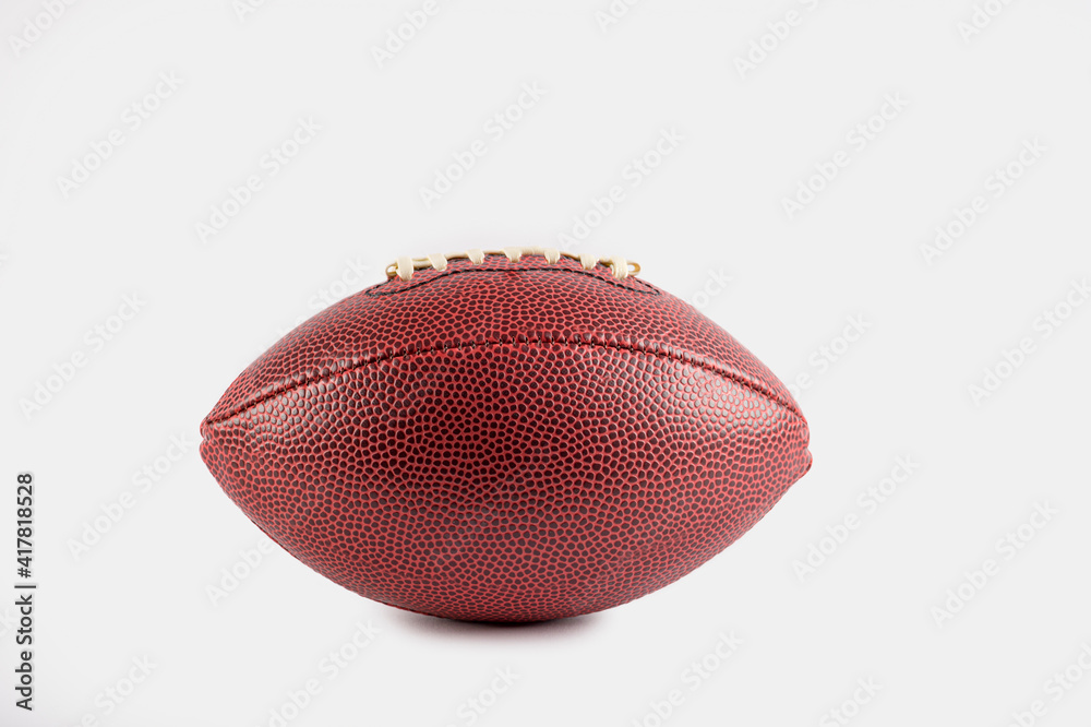 Fototapeta premium Leather american football on white background. Sports background for product display, banner, or mockup