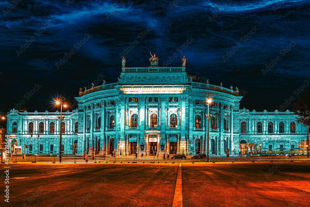Burgtheater (Imperial Court Theatre), originally known as K.K. Theater an der Burg,Vienna. Austria.
