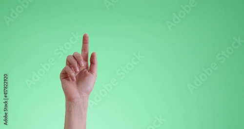 woman hand using touch screen