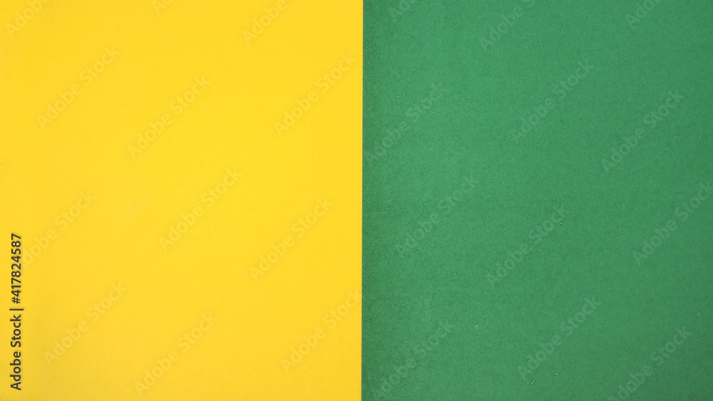 Fototapeta premium Yellow color and green color paper for background.