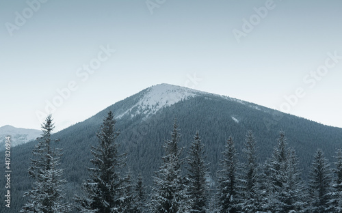 snow covered mountains