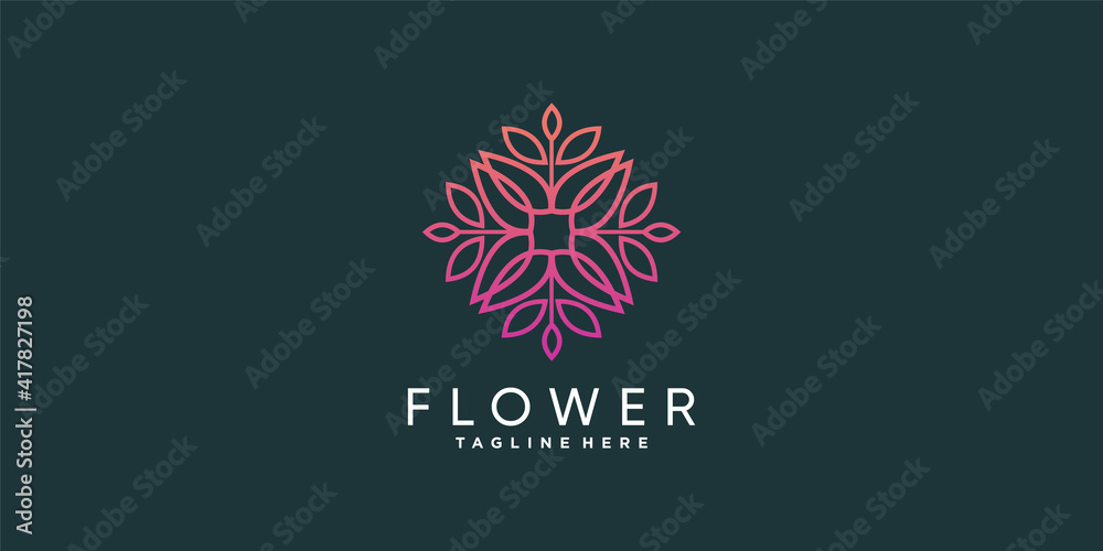 flower logo template with creative gradient concept flower logo template with creative gradient concept