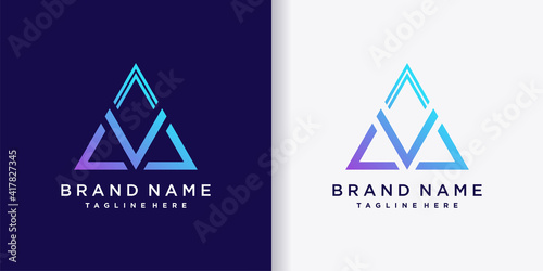 triangle logo template with creative technology concept