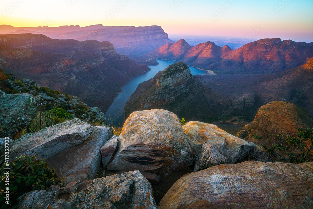 three rondavels and blyde river canyon at sunset, south africa 85