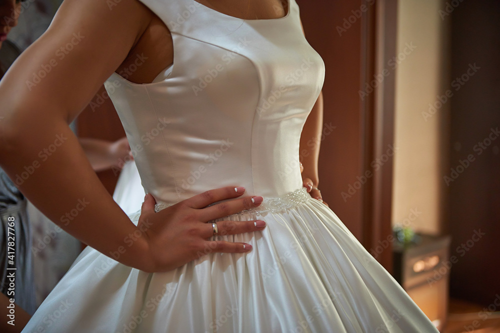 bride on the wedding day. beautiful and gentle bride in a wedding dress bride on the wedding day. beautiful and gentle bride in a wedding dress