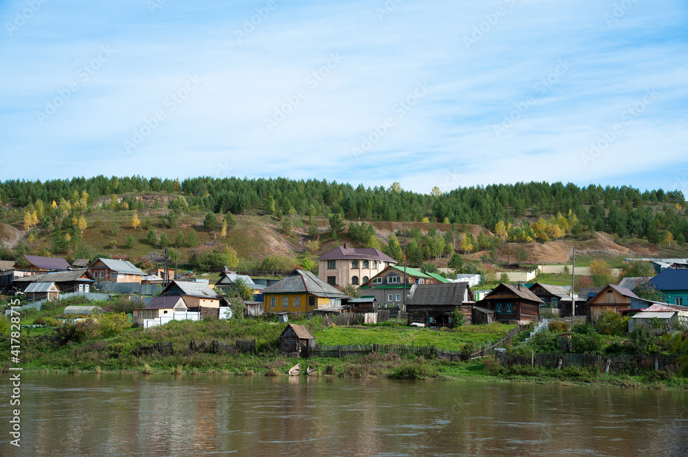 village landscape on a warm sunny day village landscape on a warm sunny day