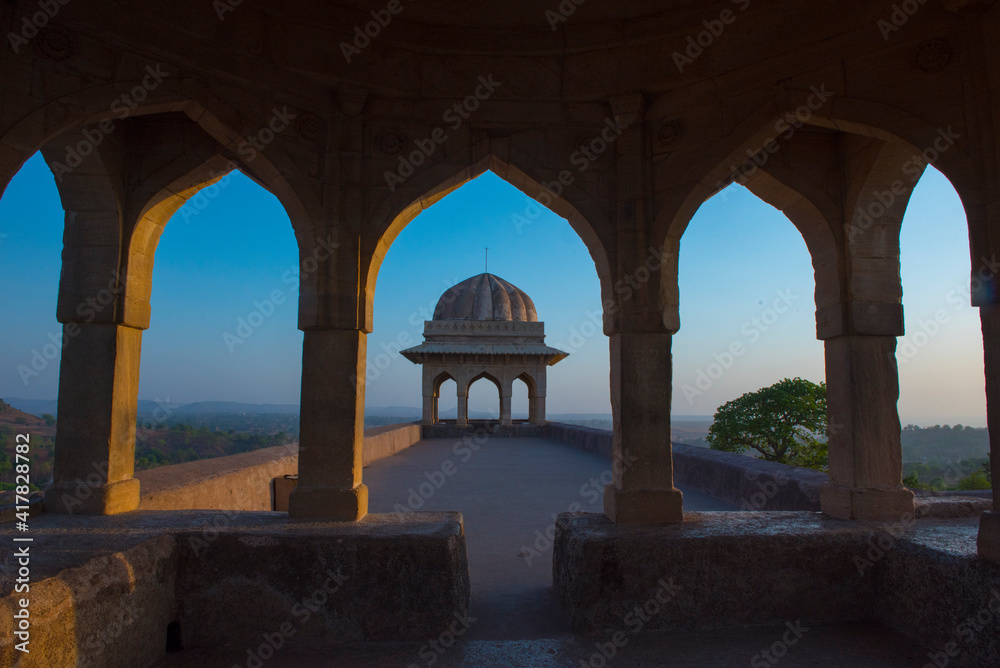  Tourist spots Rani Roopmati Pavillion and Palace an ancient fort city at  Mandu  Madhya Pradesh India