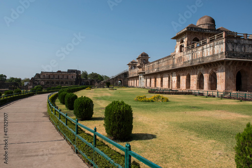   Jahaz Mahal ( Ship Palace) an ancient fort ruined city at  Mandu  Madhya Pradesh India photo