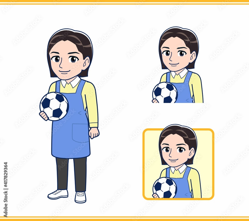 エプロンをしたお母さんのイラスト エプロンをしたお母さんのイラスト