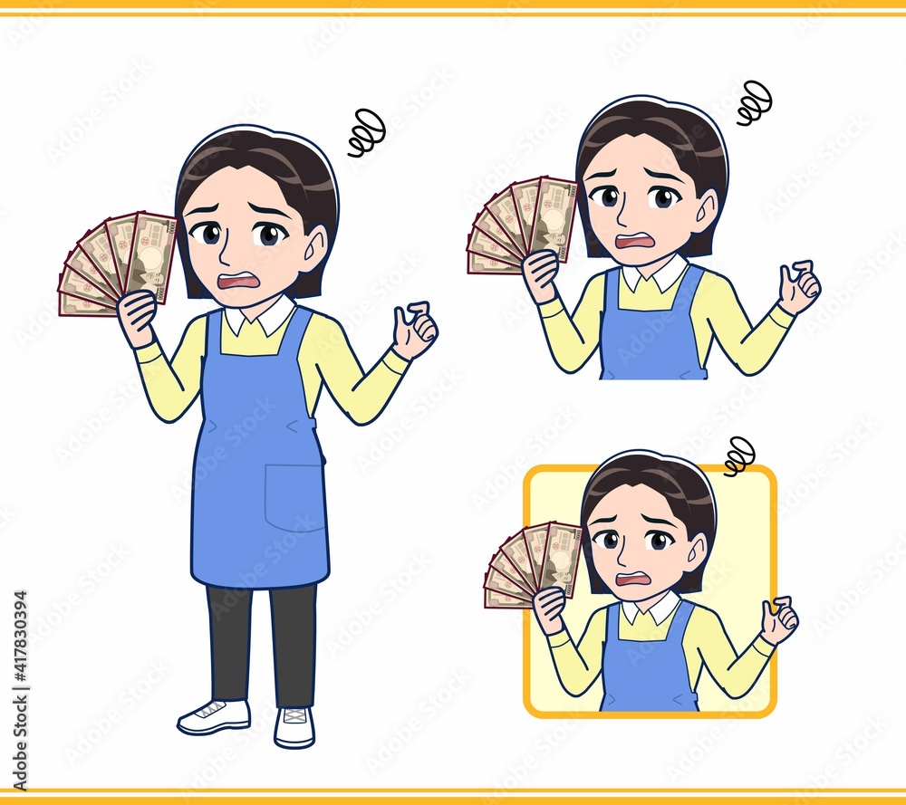 エプロンをしたお母さんのイラスト