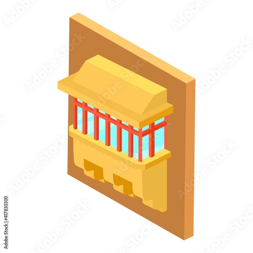 Classic balcony icon. Isometric illustration of classic balcony vector icon for web
