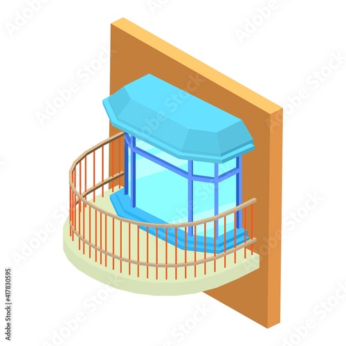 Different balcony icon. Isometric illustration of different balcony vector icon for web
