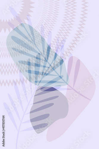 Abstract modern botanical sun  poster . Color vector minimalism